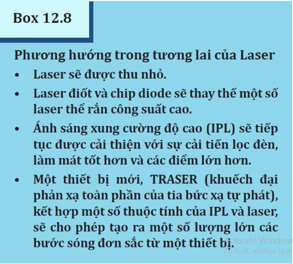 Box 12.8: Phương hướng trong tương lai của laser