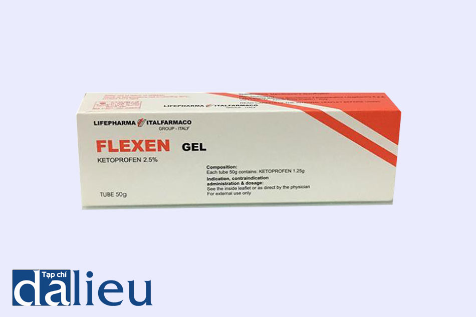 Thuốc Flexen gel thuộc nhóm thuốc giảm đau, hạ sốt, có tác dụng giảm các cơn đau tại chỗ do đau nhức xương khớp, bong gân, đau dây thần kinh.