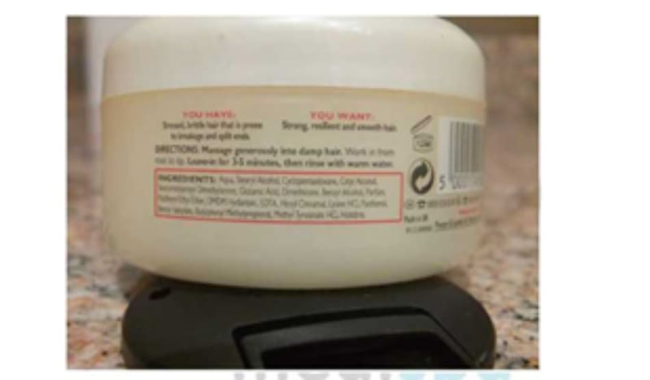 Fig. 7.9 Intensive conditioner. High levels of fatty alcohols (see ingredient listing) designed for significantly damaged hair